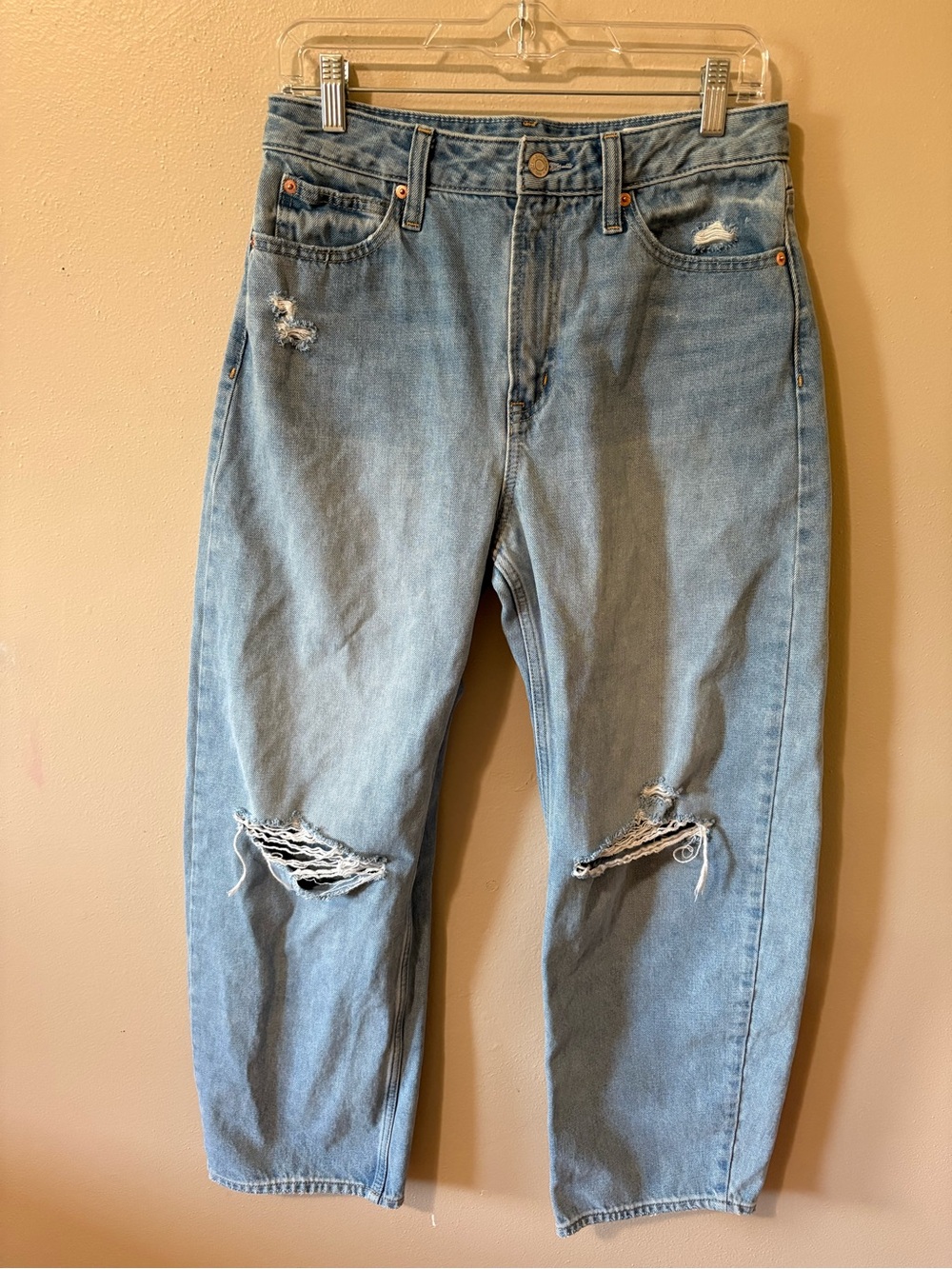 GAP Light Blue High-Rise Distressed Jeans